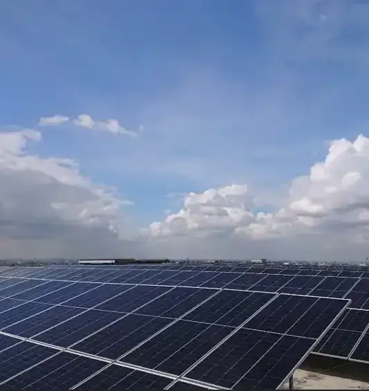 Rooftop solar panels at a DRESSOURCE partner garment factory, Bangladesh