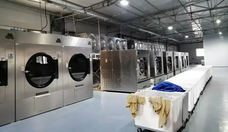 Industrial garment washing and finishing unit at a partner factory in Bangladesh, DRESSOURCE